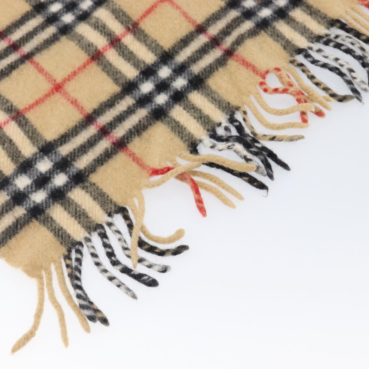 BURBERRY Nova Check Scarf Wool Beige Auth mr3035