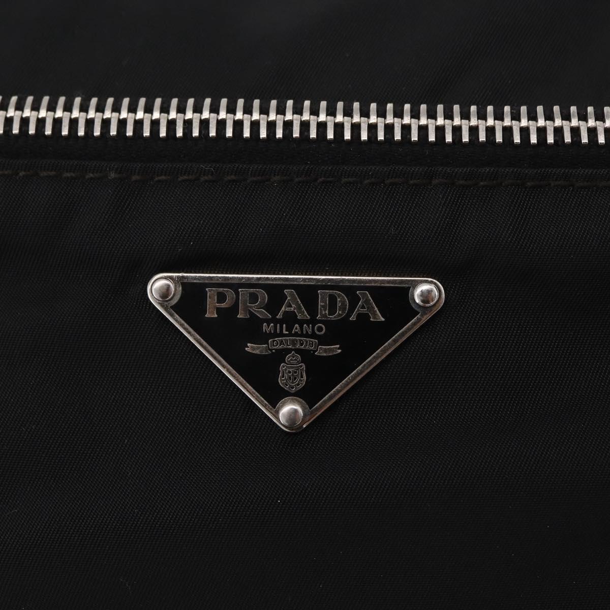 PRADA Shoulder Bag Nylon Black Silver Auth mr3036A