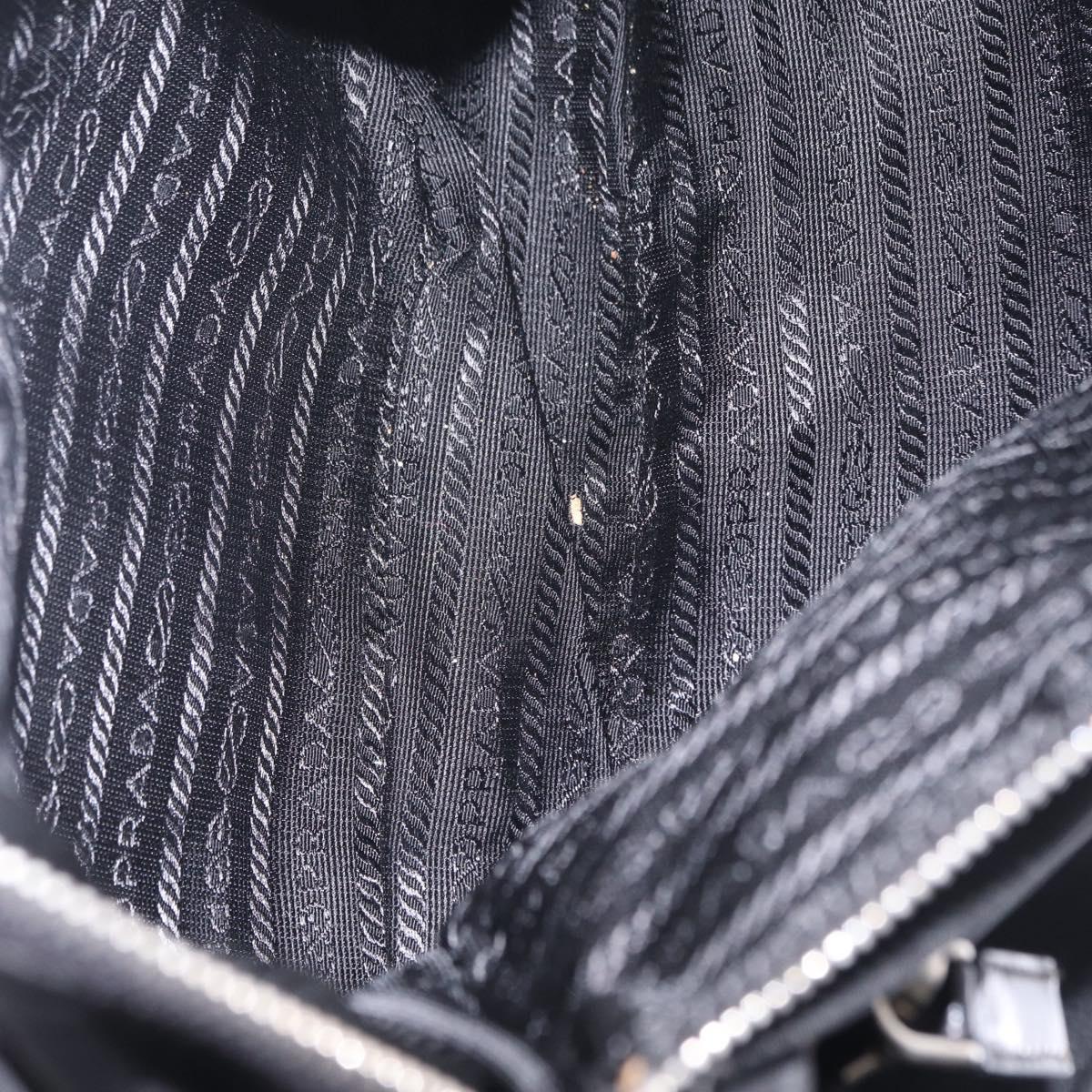 PRADA Shoulder Bag Nylon Black Silver Auth mr3036A