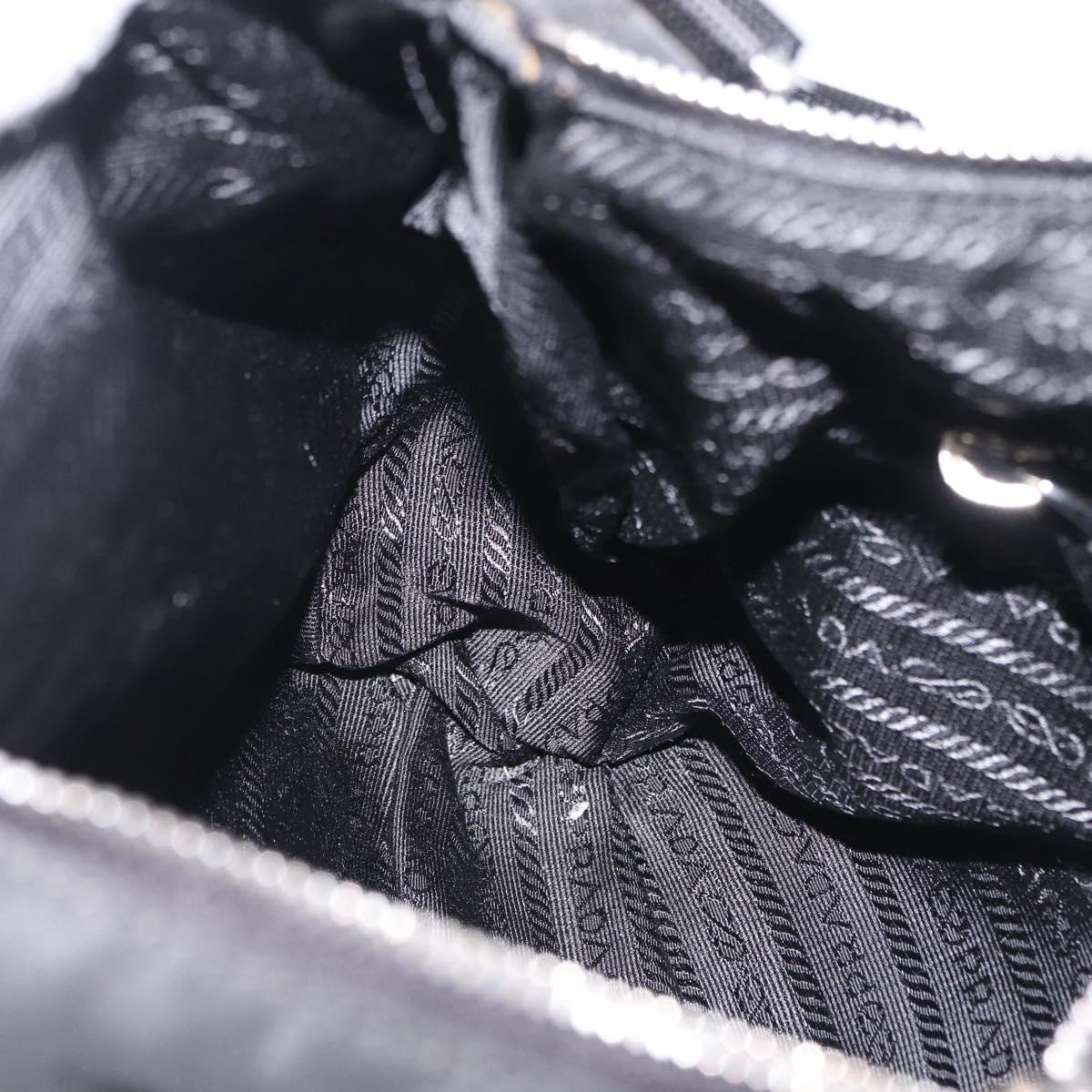 PRADA Shoulder Bag Nylon Black Silver Auth mr3036A