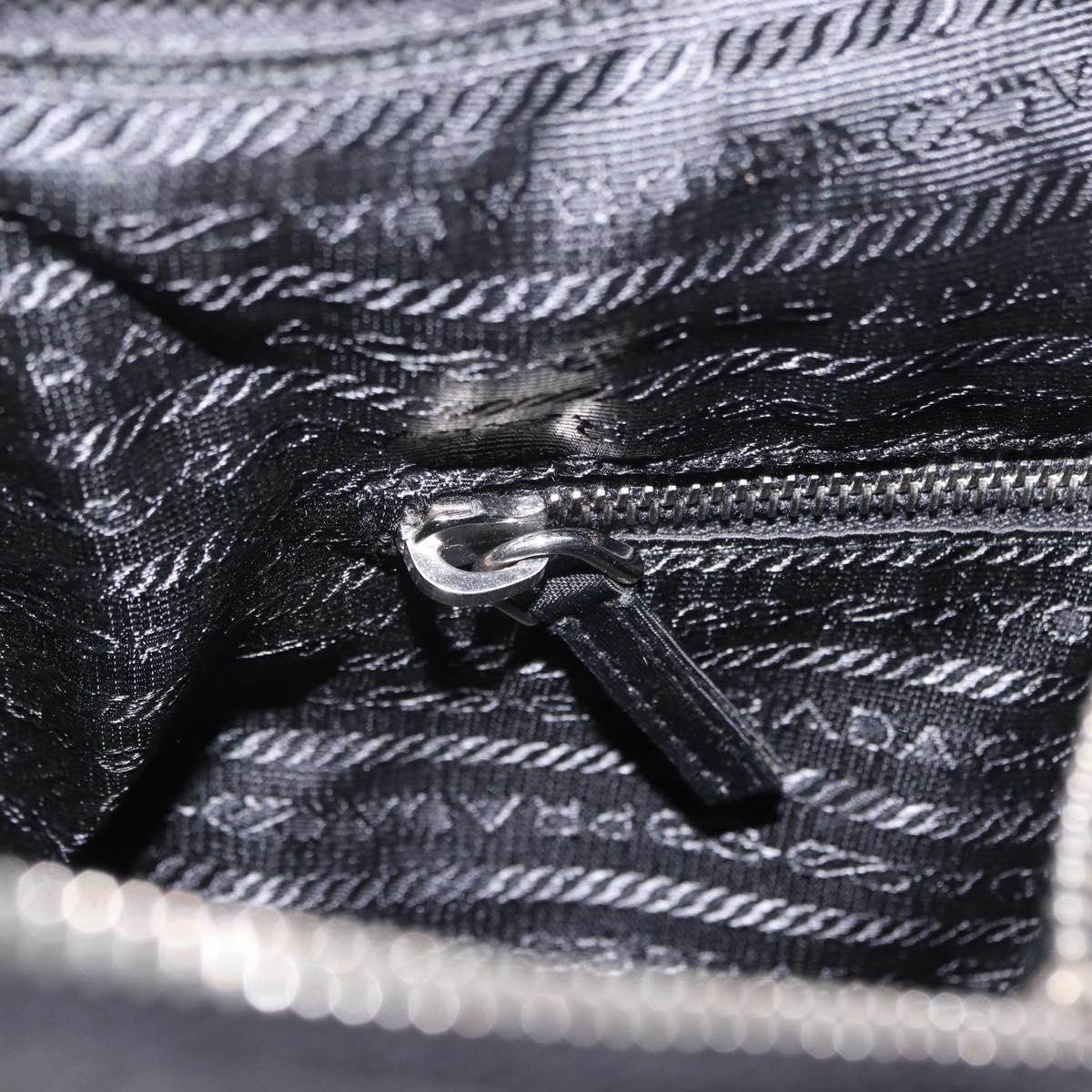 PRADA Shoulder Bag Nylon Black Silver Auth mr3036A