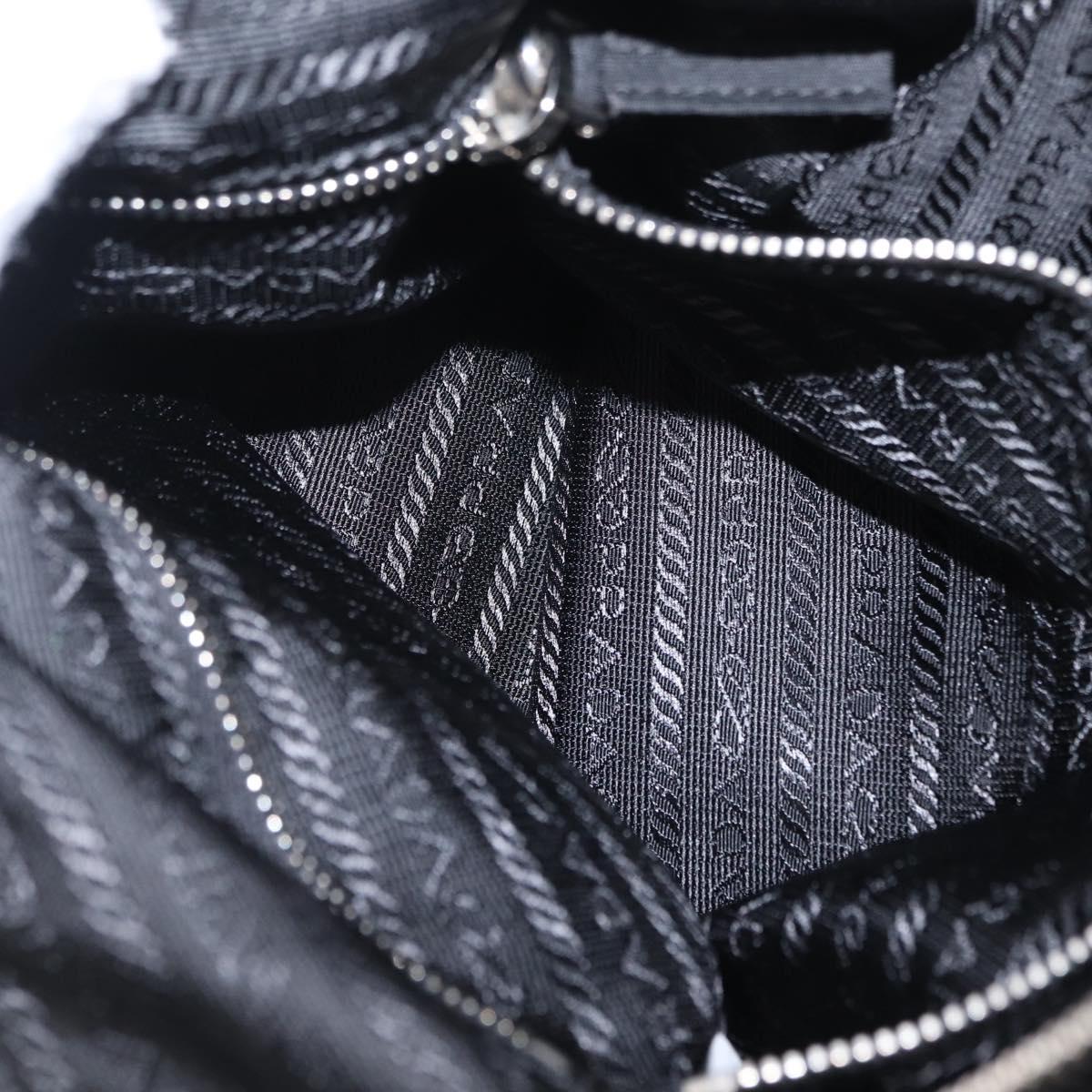 PRADA Shoulder Bag Nylon Black Silver Auth mr3036A