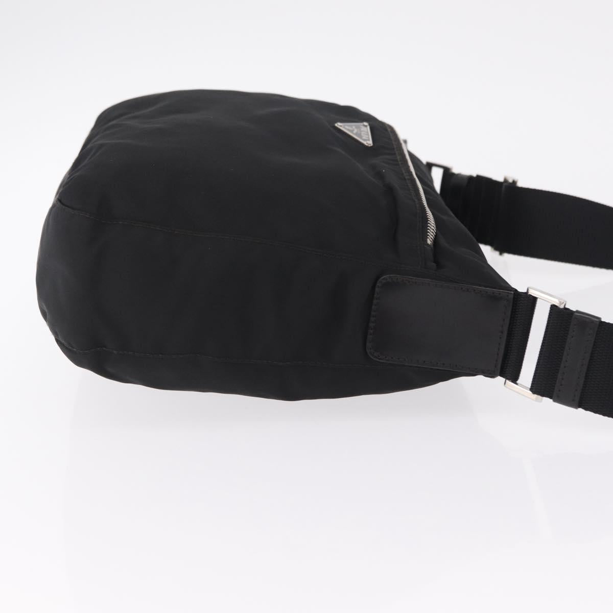PRADA Shoulder Bag Nylon Black Silver Auth mr3036A