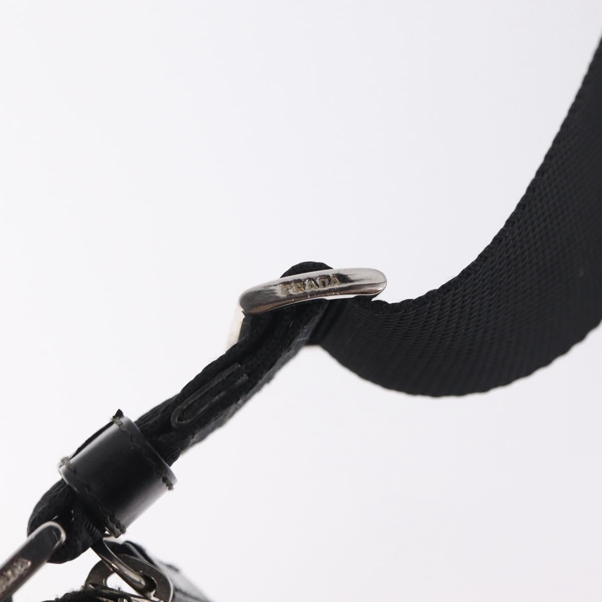 PRADA Shoulder Bag Nylon Black Silver Auth mr3036A