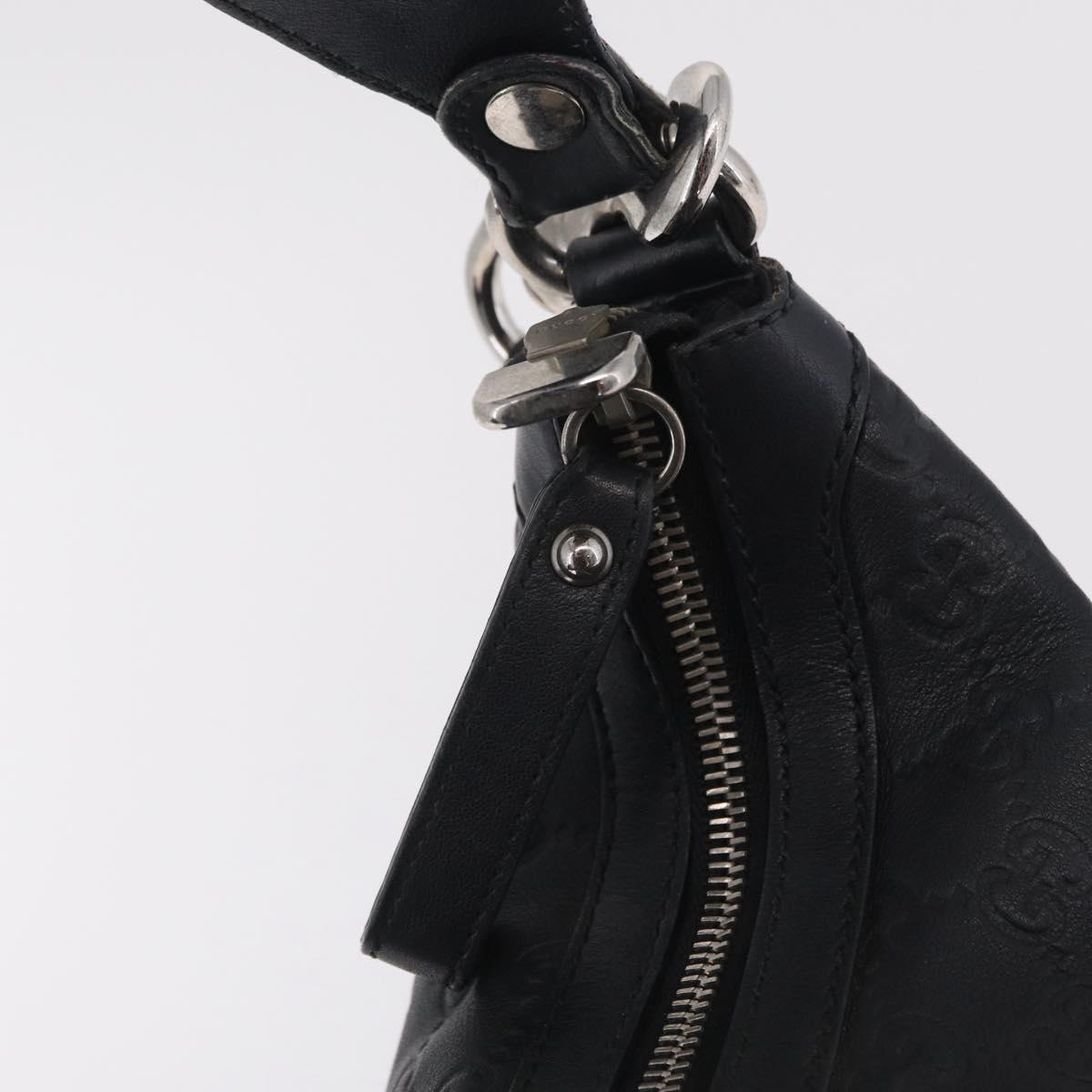 GUCCI GuccissimaGG Shoulder Bag Leather 2way Black Silver 232961 Auth mr3044A