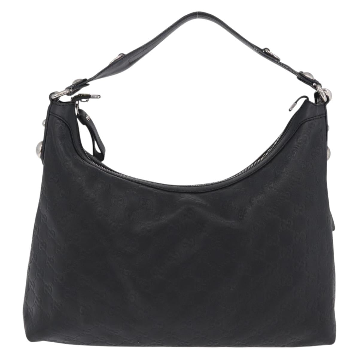 GUCCI GuccissimaGG Shoulder Bag Leather 2way Black Silver 232961 Auth mr3044A