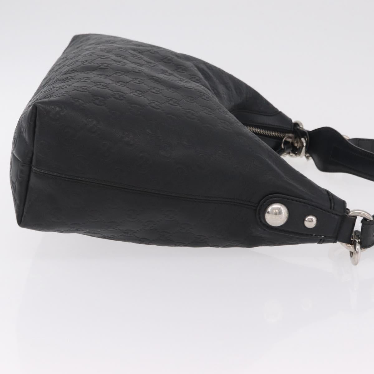 GUCCI GuccissimaGG Shoulder Bag Leather 2way Black Silver 232961 Auth mr3044A