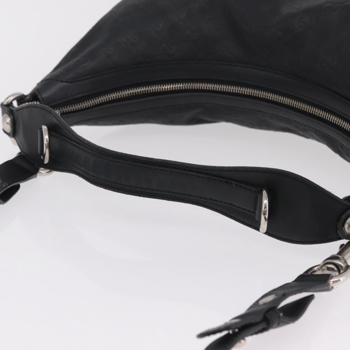 GUCCI GuccissimaGG Shoulder Bag Leather 2way Black Silver 232961 Auth mr3044A