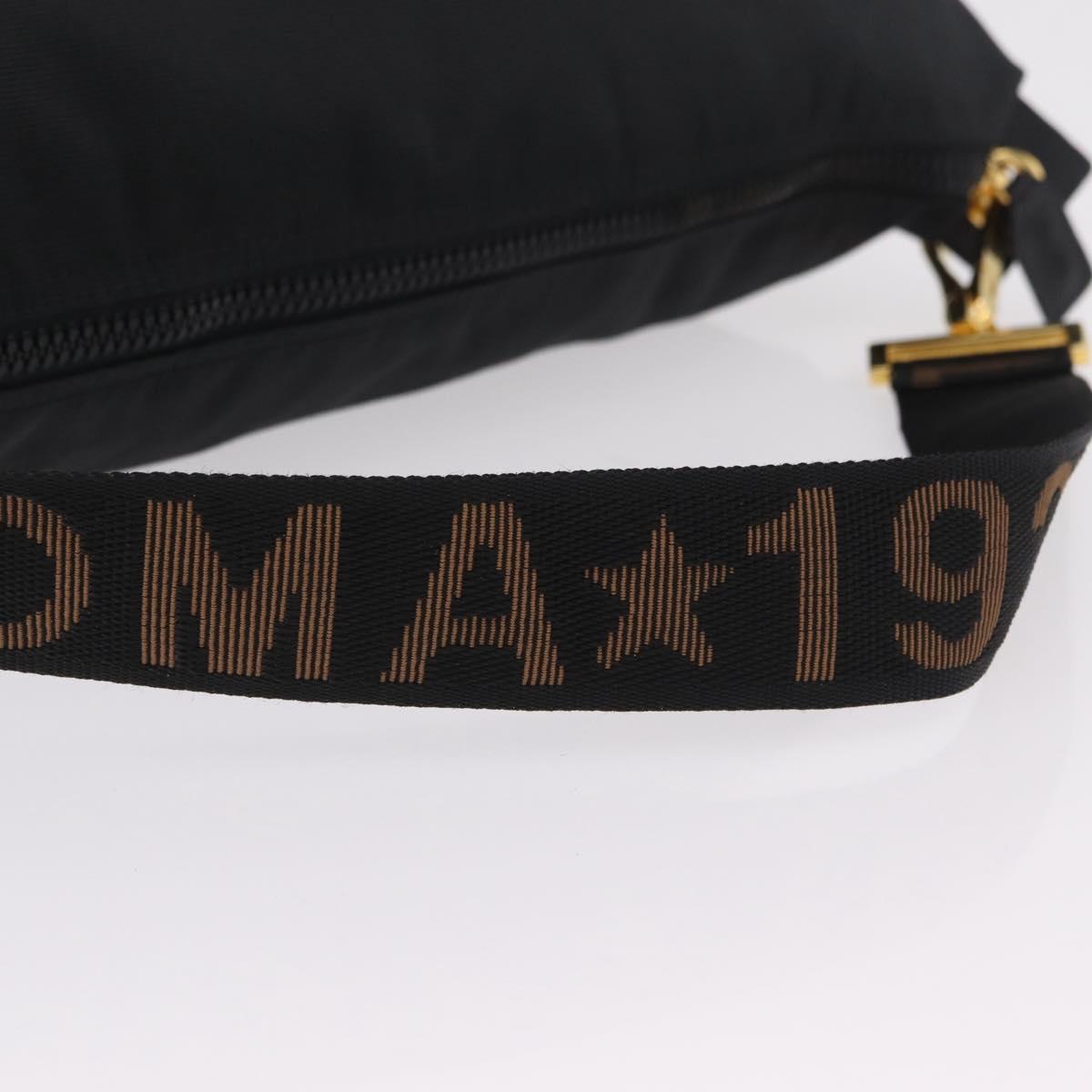 FENDI Shoulder Bag Canvas Black Gold Tone Auth mr3048A