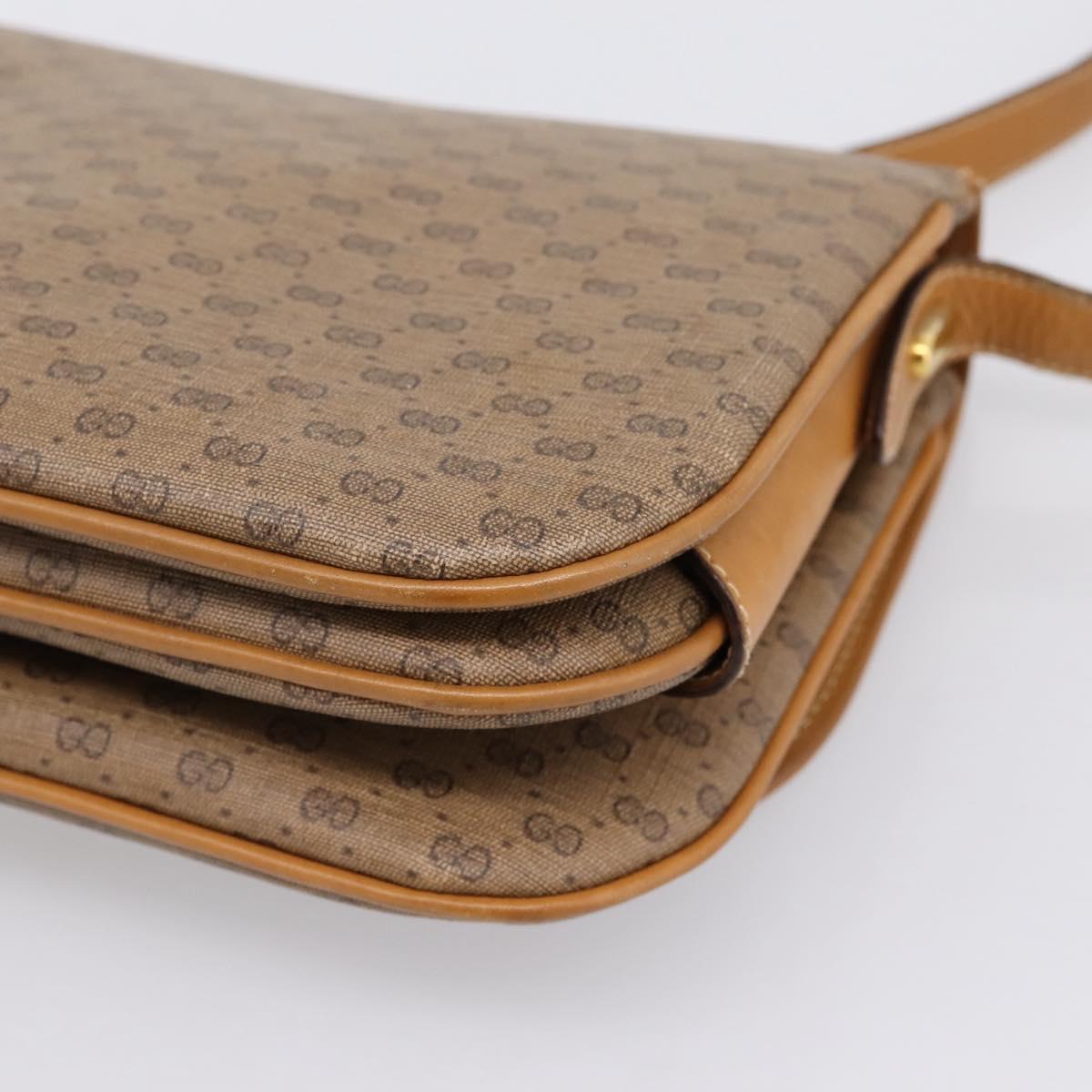 GUCCI Micro GG Shoulder Bag PVC Beige Gold Tone 001 406 1780 Auth mr3049