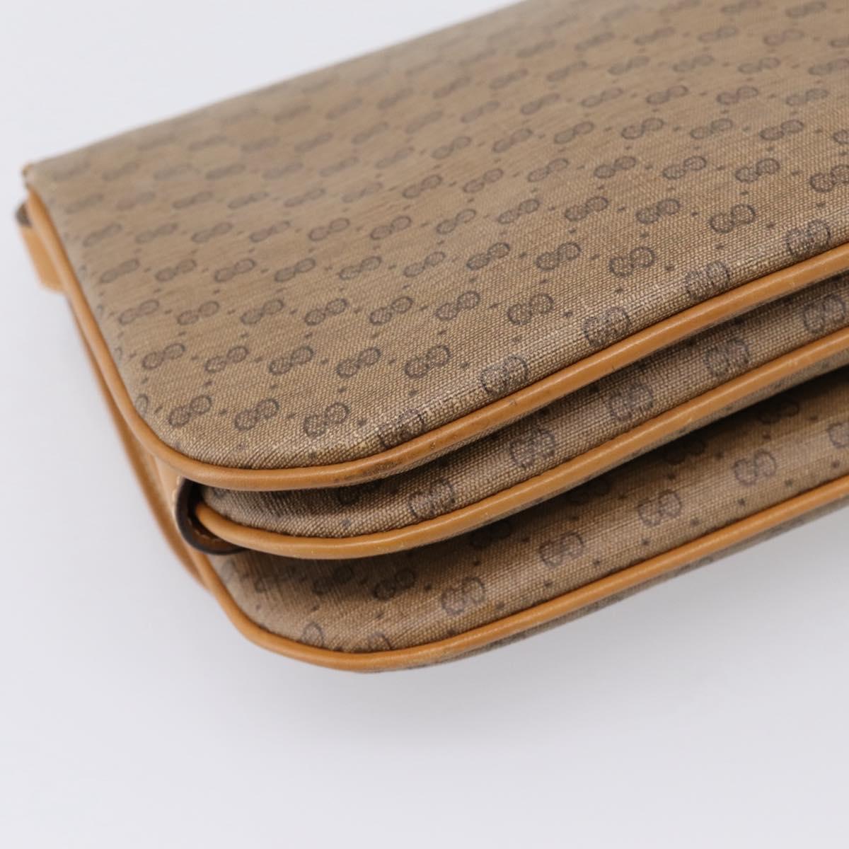 GUCCI Micro GG Shoulder Bag PVC Beige Gold Tone 001 406 1780 Auth mr3049