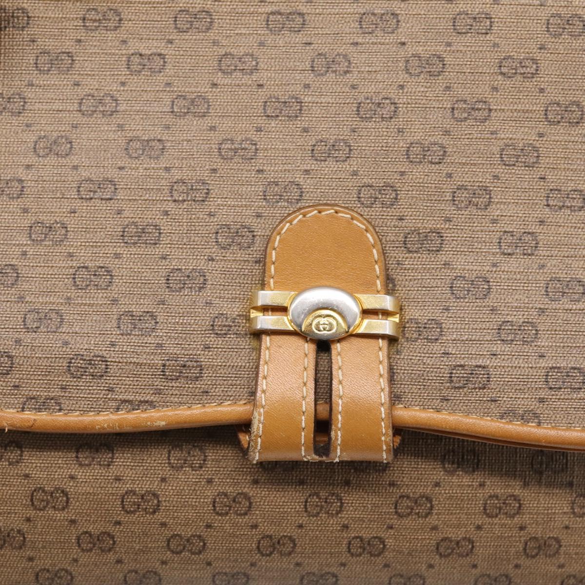 GUCCI Micro GG Shoulder Bag PVC Beige Gold Tone 001 406 1780 Auth mr3049