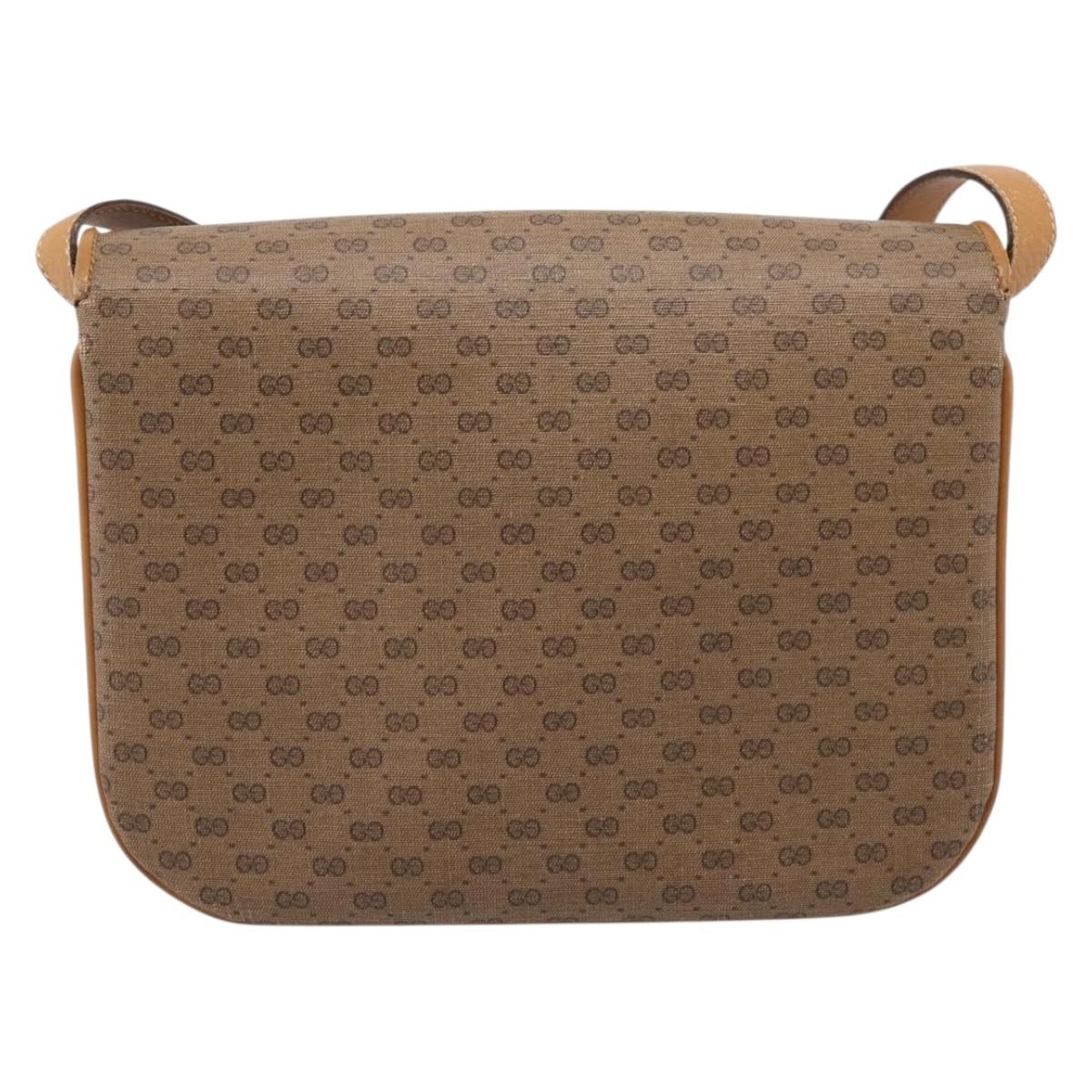 GUCCI Micro GG Shoulder Bag PVC Beige Gold Tone 001 406 1780 Auth mr3049