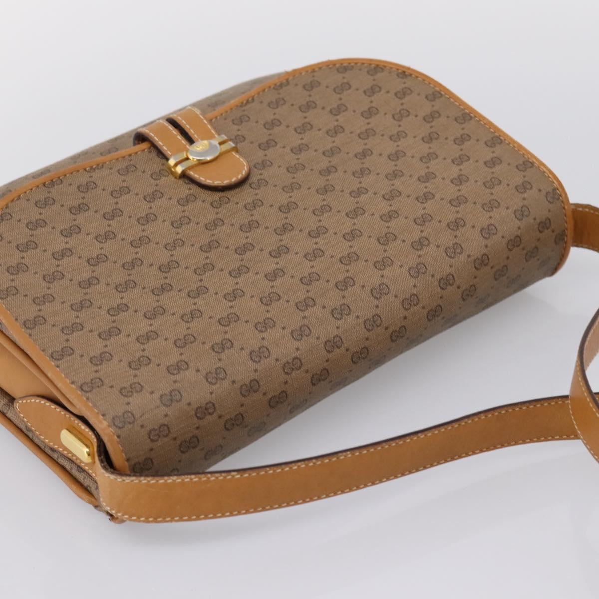 GUCCI Micro GG Shoulder Bag PVC Beige Gold Tone 001 406 1780 Auth mr3049