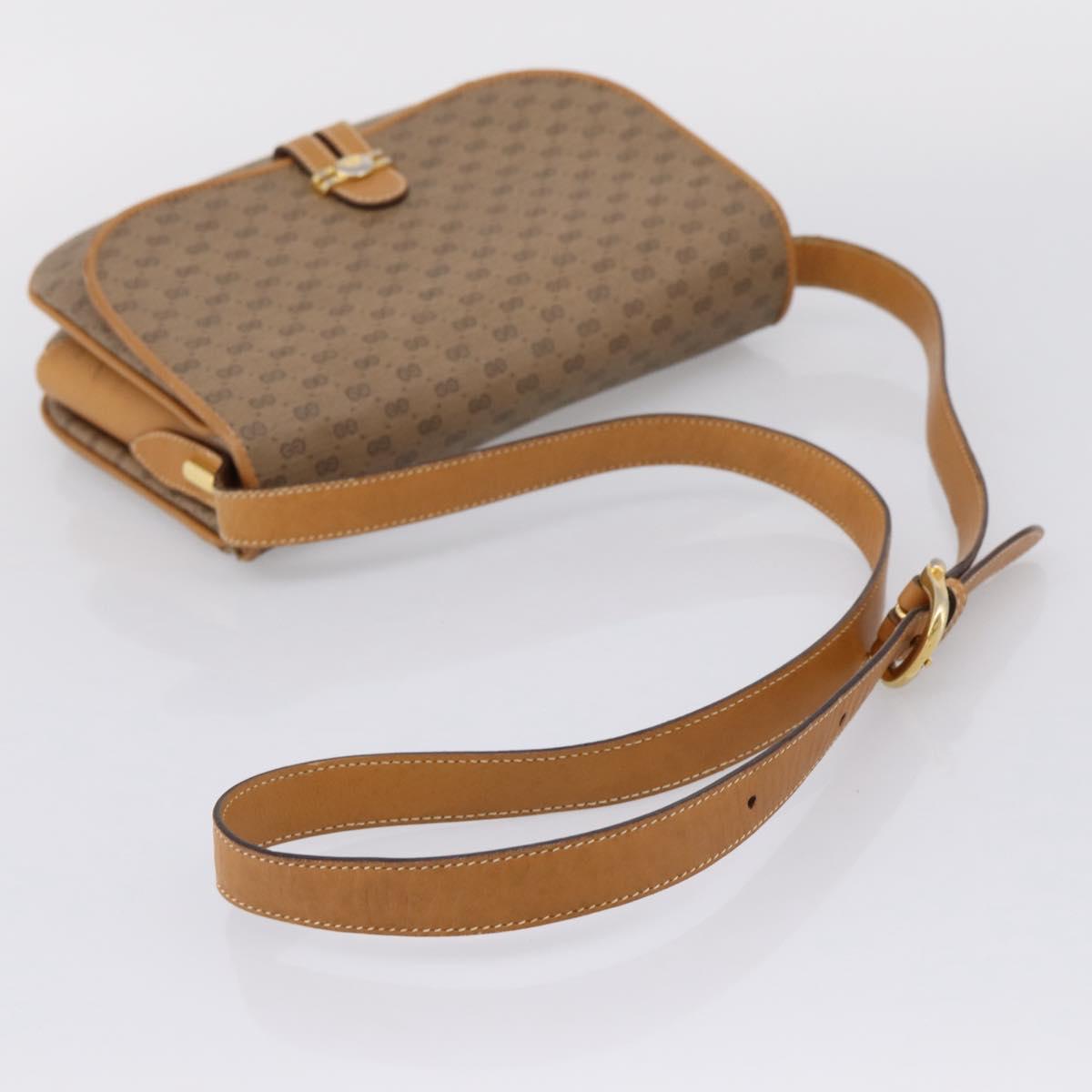 GUCCI Micro GG Shoulder Bag PVC Beige Gold Tone 001 406 1780 Auth mr3049