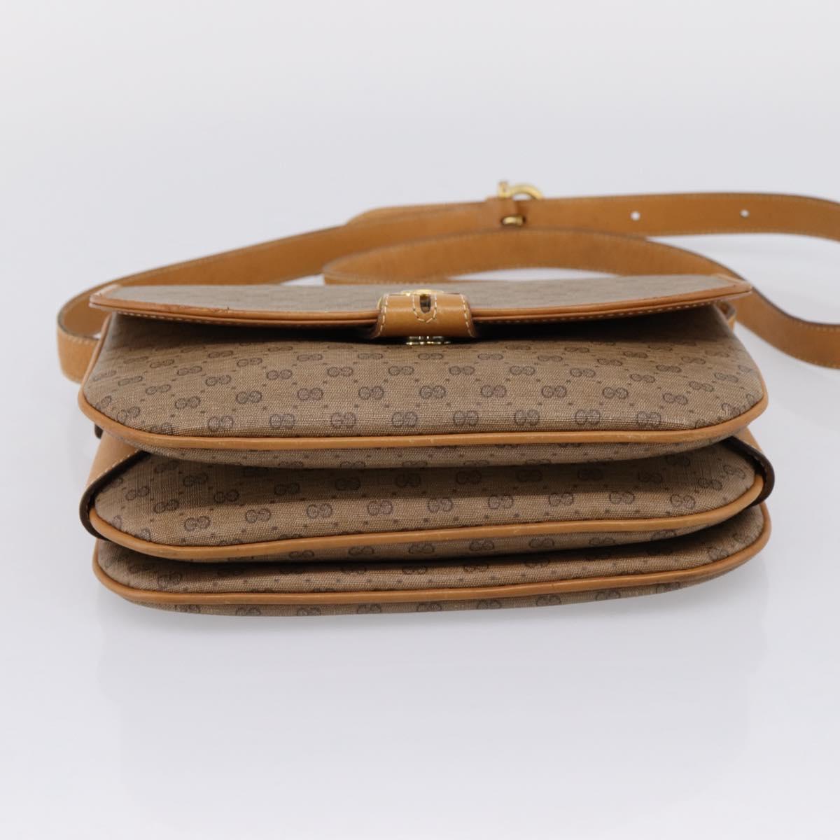 GUCCI Micro GG Shoulder Bag PVC Beige Gold Tone 001 406 1780 Auth mr3049