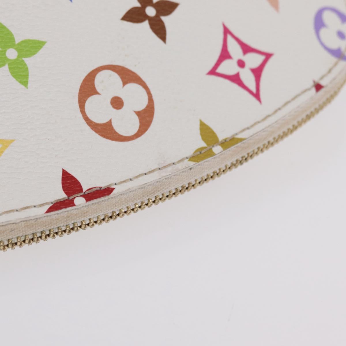 LOUIS VUITTON Monogram Multicolor Pochette Cosmetic PM White M47354 Auth mr3050V