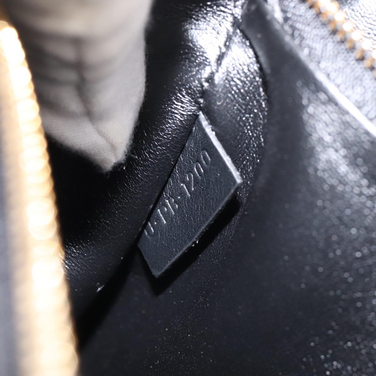 CELINE Soft Clasp Medium Shoulder Bag Leather Black Gold Tone Auth mr3051SM
