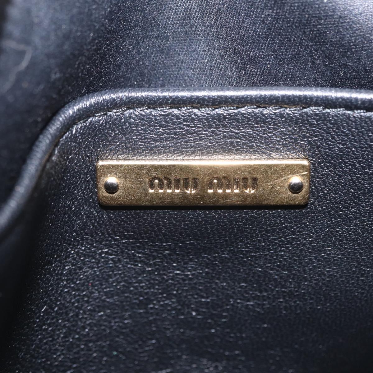 Miu Miu Chain Shoulder Bag Leather Black Gold Tone Auth mr3052V