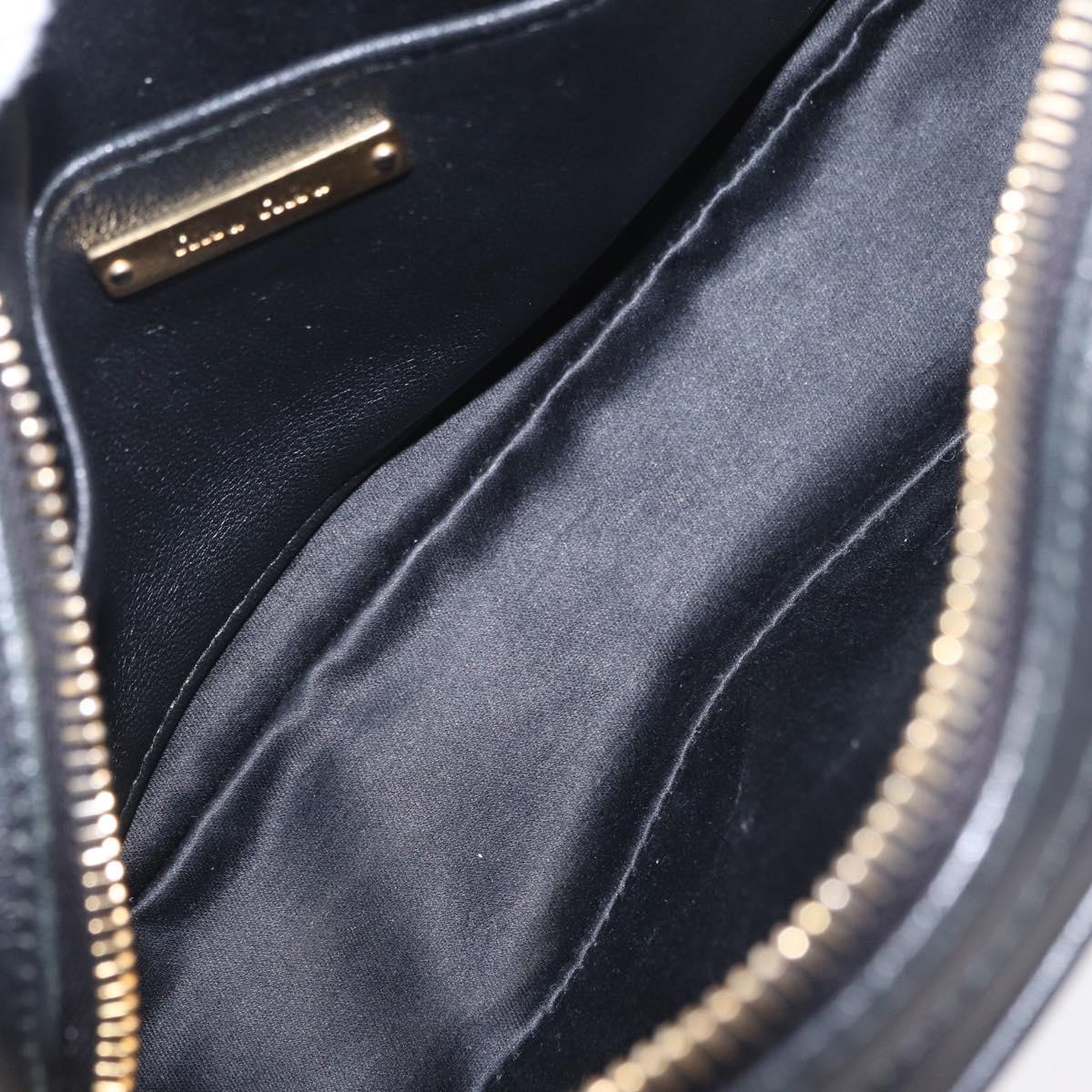 Miu Miu Chain Shoulder Bag Leather Black Gold Tone Auth mr3052V