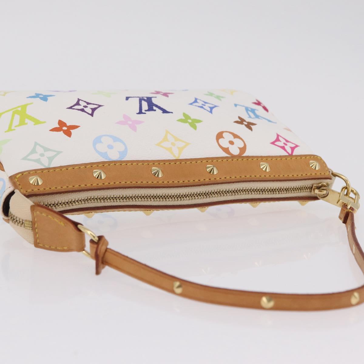 LOUIS VUITTON Monogram Multicolor Pochette Accessoires White M92649 Auth mr3053V