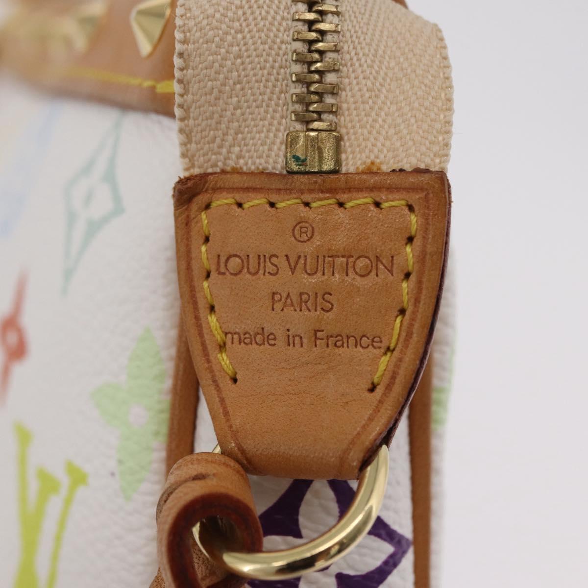 LOUIS VUITTON Monogram Multicolor Pochette Accessoires White M92649 Auth mr3053V
