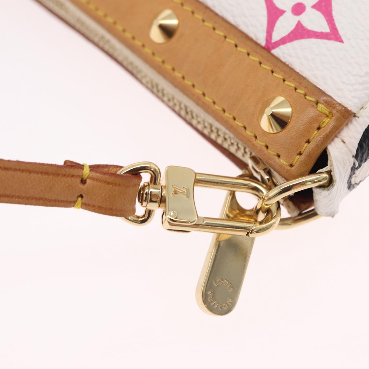 LOUIS VUITTON Monogram Multicolor Pochette Accessoires White M92649 Auth mr3053V
