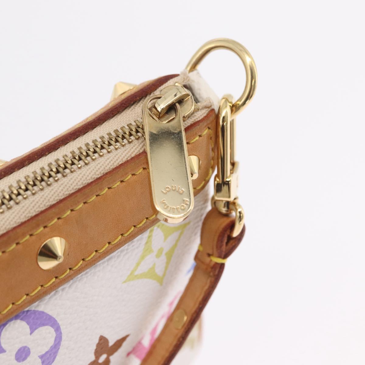LOUIS VUITTON Monogram Multicolor Pochette Accessoires White M92649 Auth mr3053V