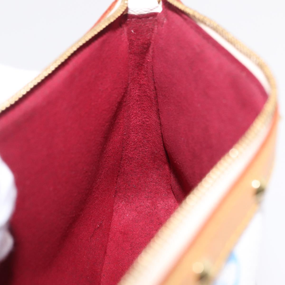 LOUIS VUITTON Monogram Multicolor Pochette Accessoires White M92649 Auth mr3053V