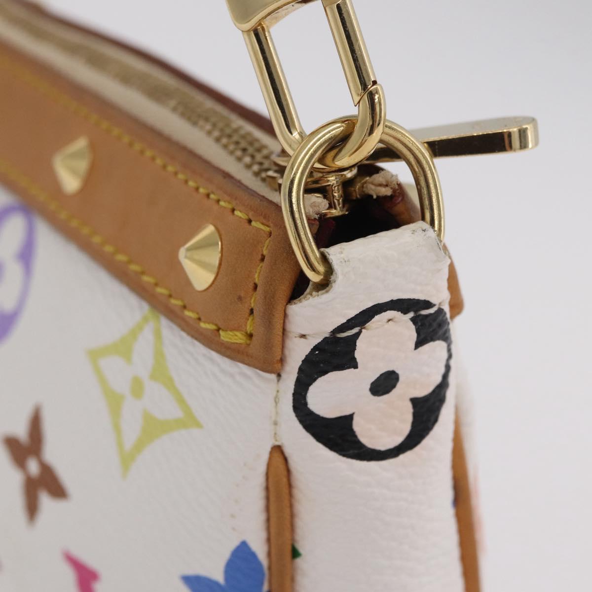 LOUIS VUITTON Monogram Multicolor Pochette Accessoires White M92649 Auth mr3053V