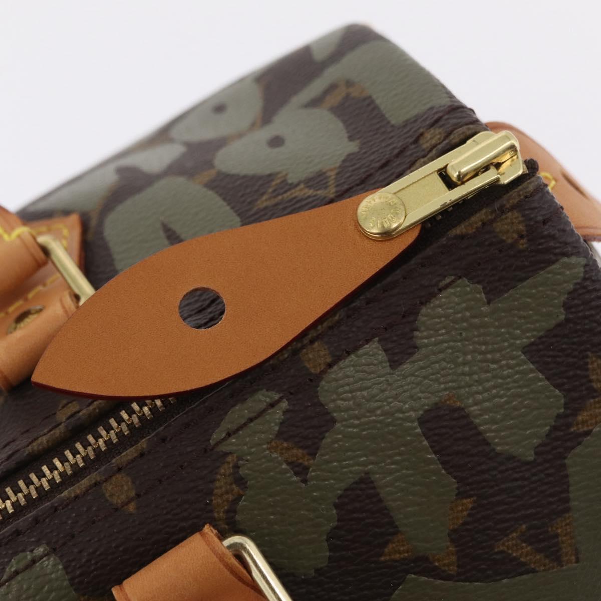 LOUIS VUITTON Monogram Graffiti Speedy 30 Hand Bag Khaki M92194 LV Auth mr3054SAV