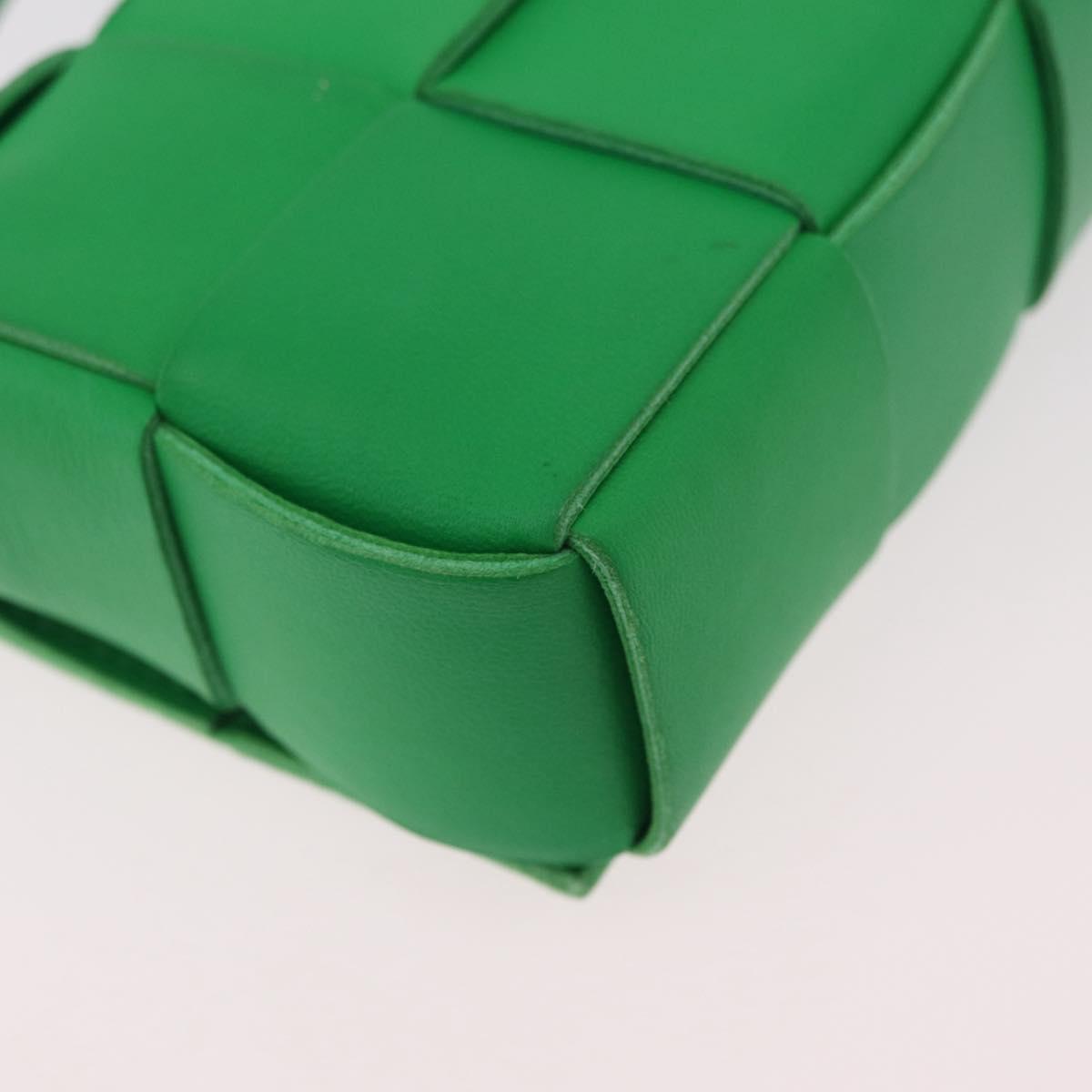 BOTTEGA VENETA MAXI INTRECCIATO Candy Cassette Bag Leather Green Auth mr3056A
