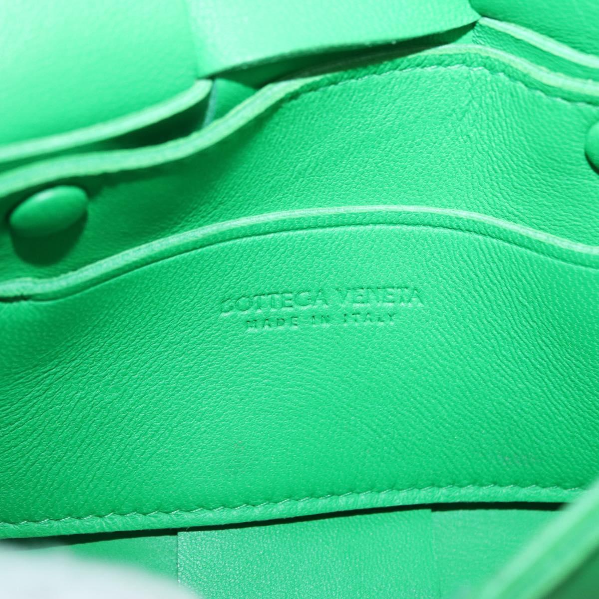 BOTTEGA VENETA MAXI INTRECCIATO Candy Cassette Bag Leather Green Auth mr3056A