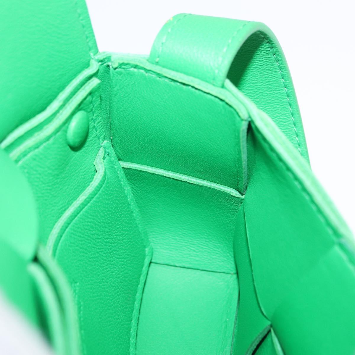 BOTTEGA VENETA MAXI INTRECCIATO Candy Cassette Bag Leather Green Auth mr3056A
