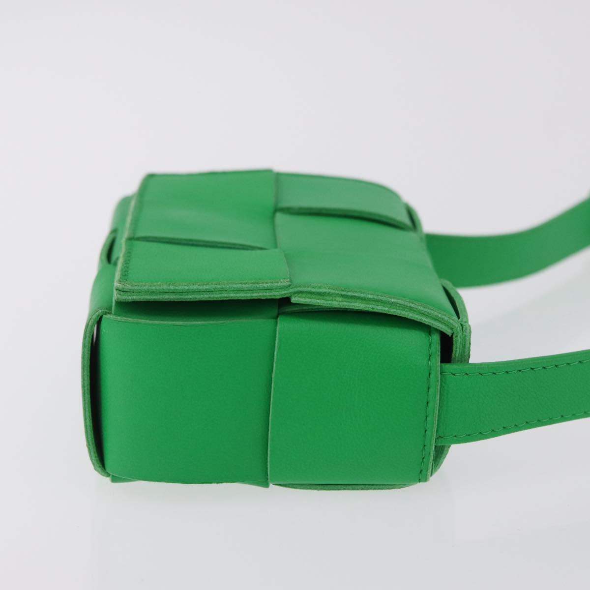 BOTTEGA VENETA MAXI INTRECCIATO Candy Cassette Bag Leather Green Auth mr3056A