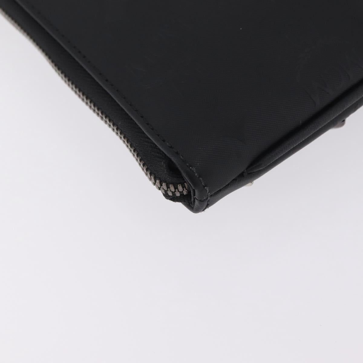 MCM Vicetos Clutch Bag PVC Leather Black Silver Auth mr3058