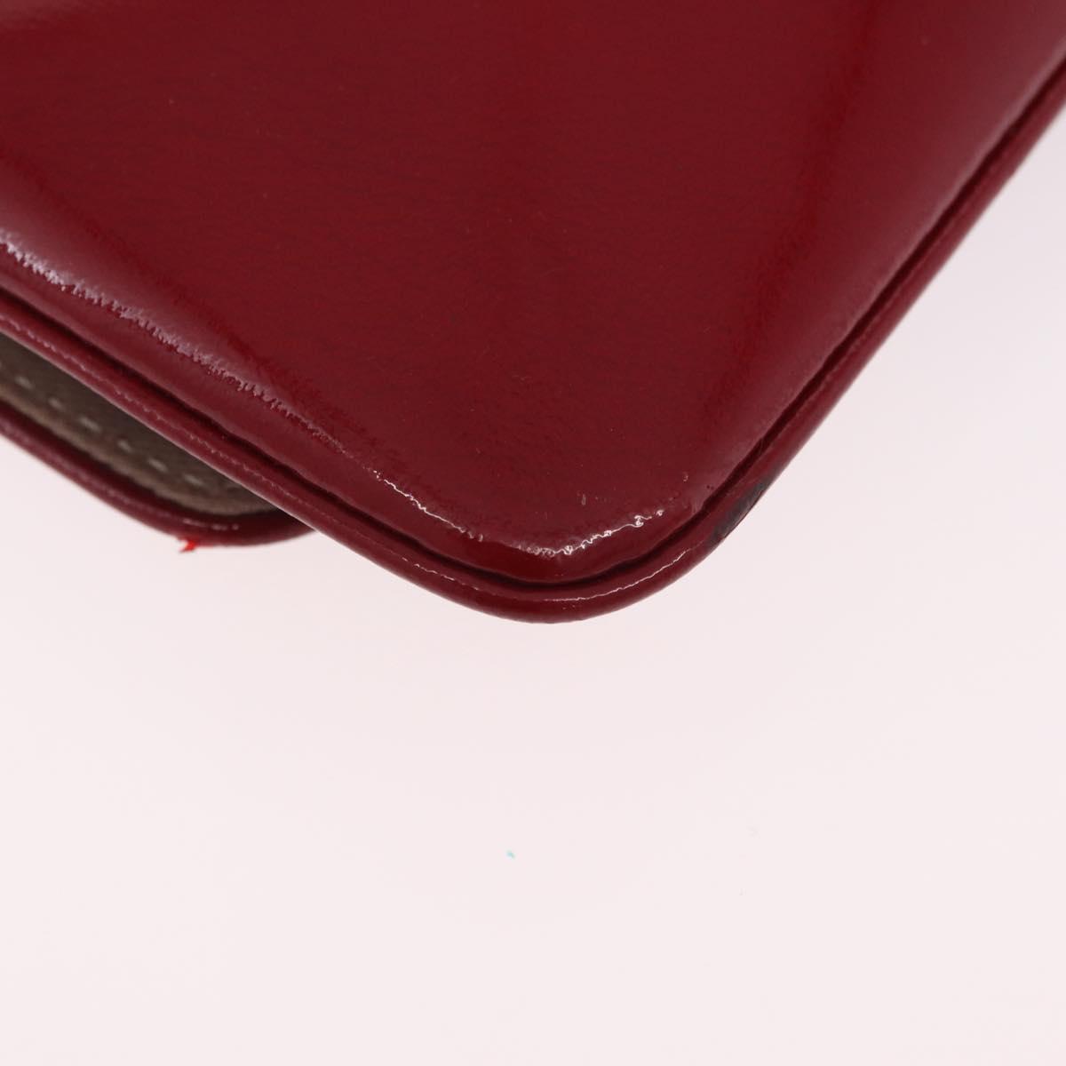 CELINE Triomphe Shoulder Bag Leather Red Gold Tone Auth mr3059A