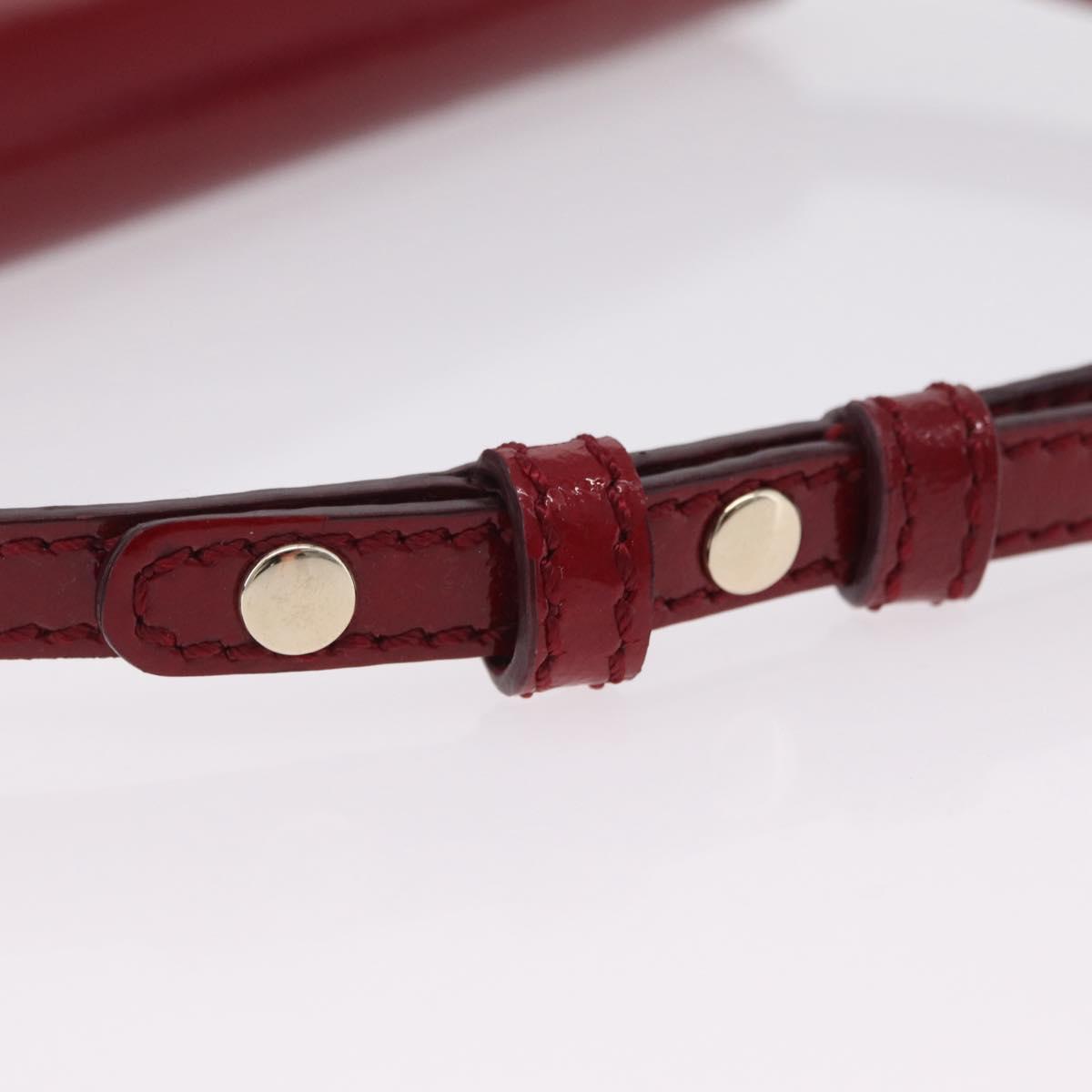 CELINE Triomphe Shoulder Bag Leather Red Gold Tone Auth mr3059A