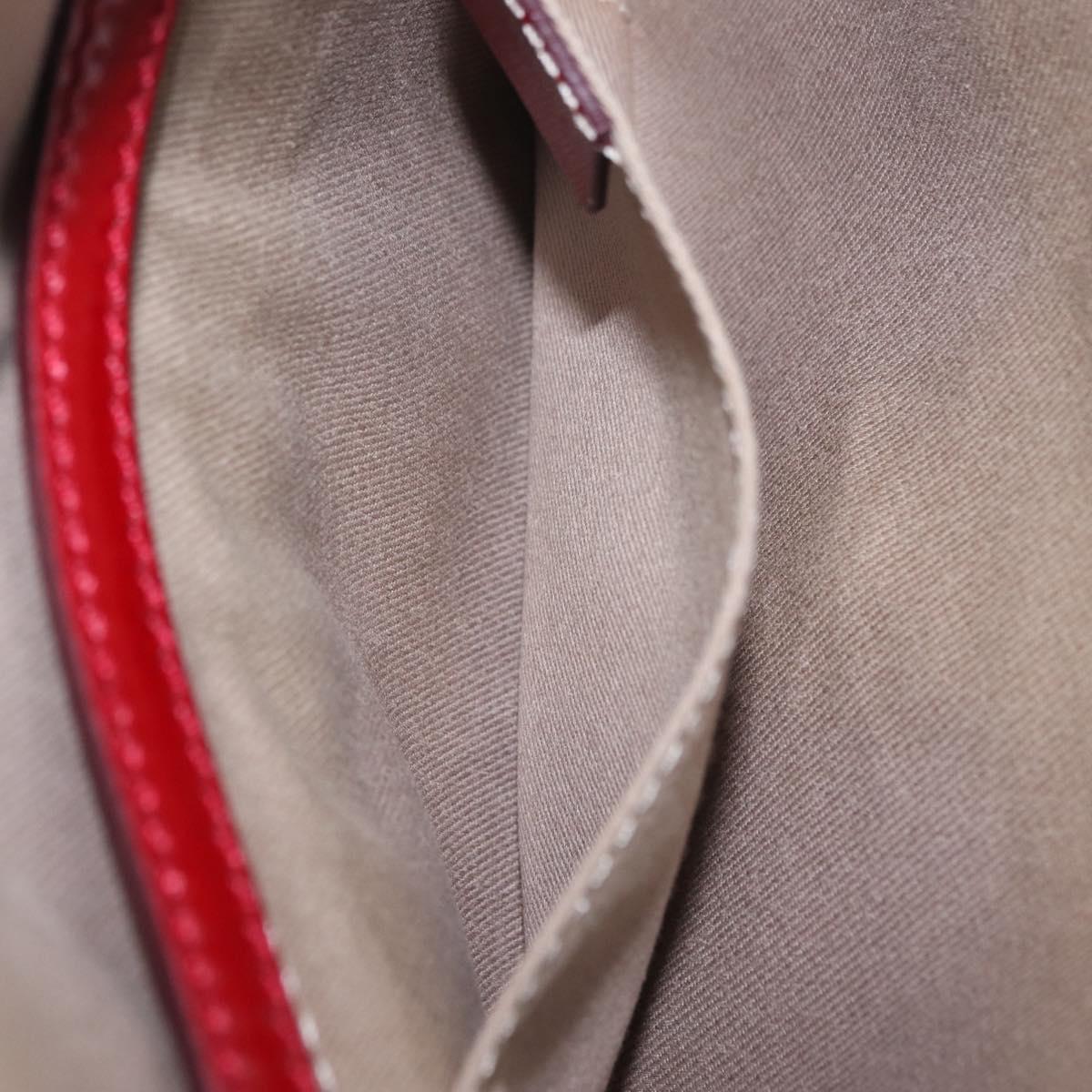 CELINE Triomphe Shoulder Bag Leather Red Gold Tone Auth mr3059A
