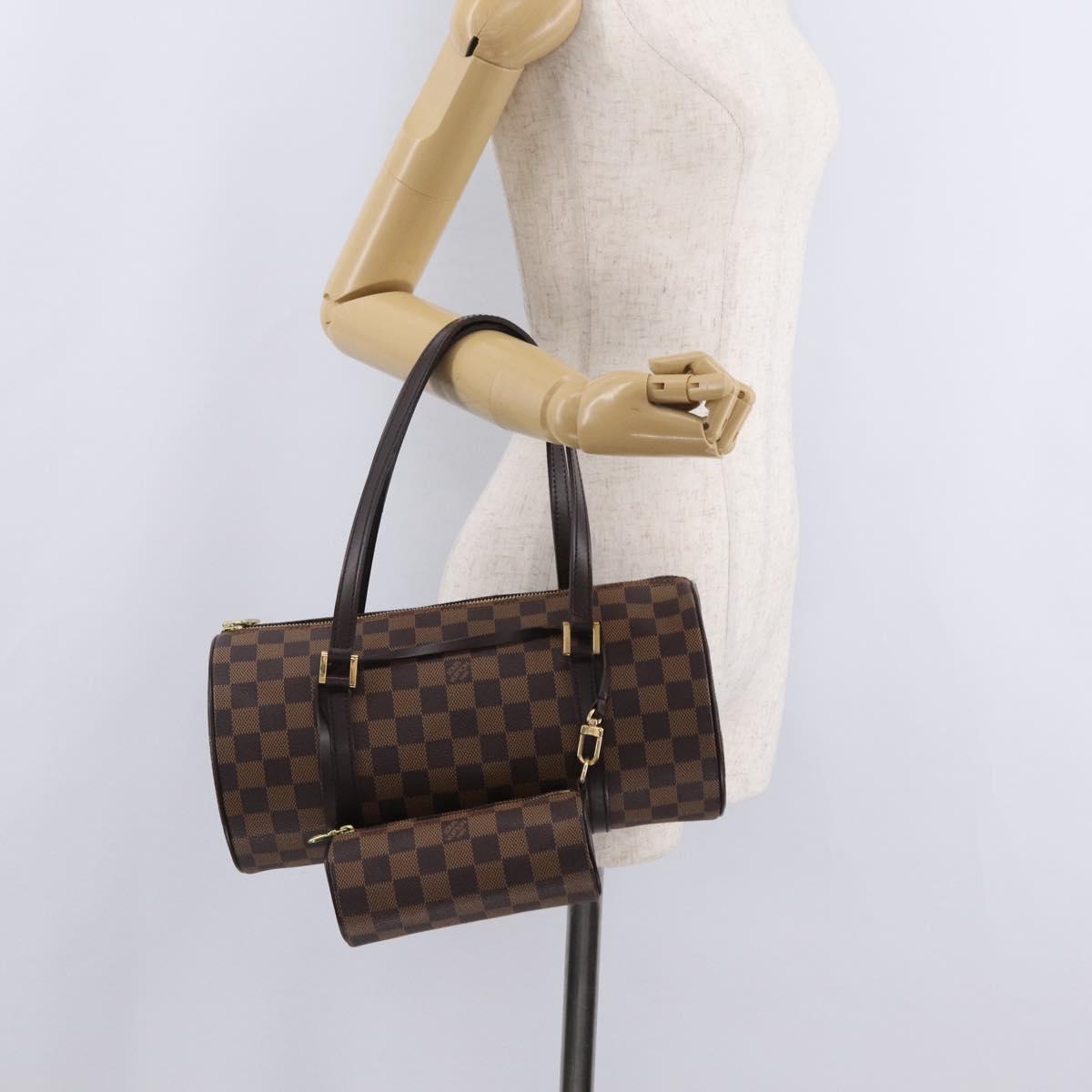 LOUIS VUITTON Damier Ebene Papillon 30 Hand Bag N51303 LV Auth mr3061V