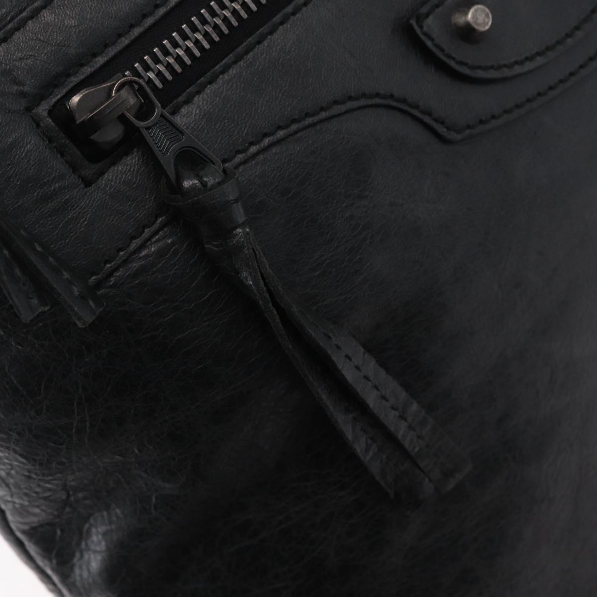 Balenciaga The Day Shoulder Bag Leather Black 223409 Auth mr3063A