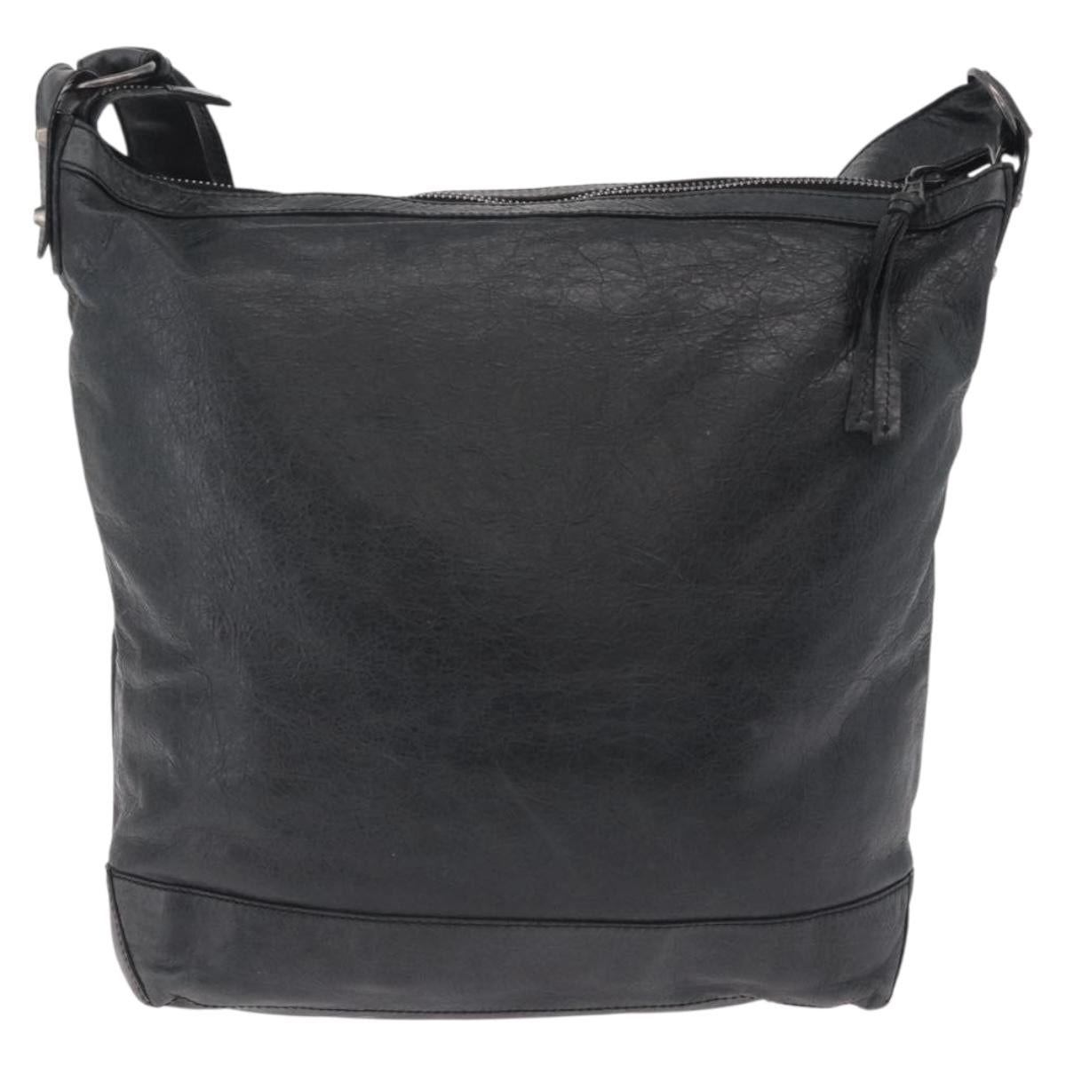 Balenciaga The Day Shoulder Bag Leather Black 223409 Auth mr3063A