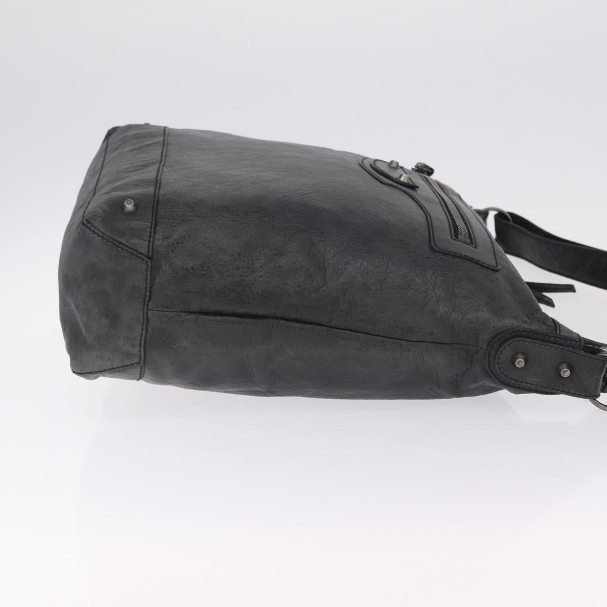 Balenciaga The Day Shoulder Bag Leather Black 223409 Auth mr3063A