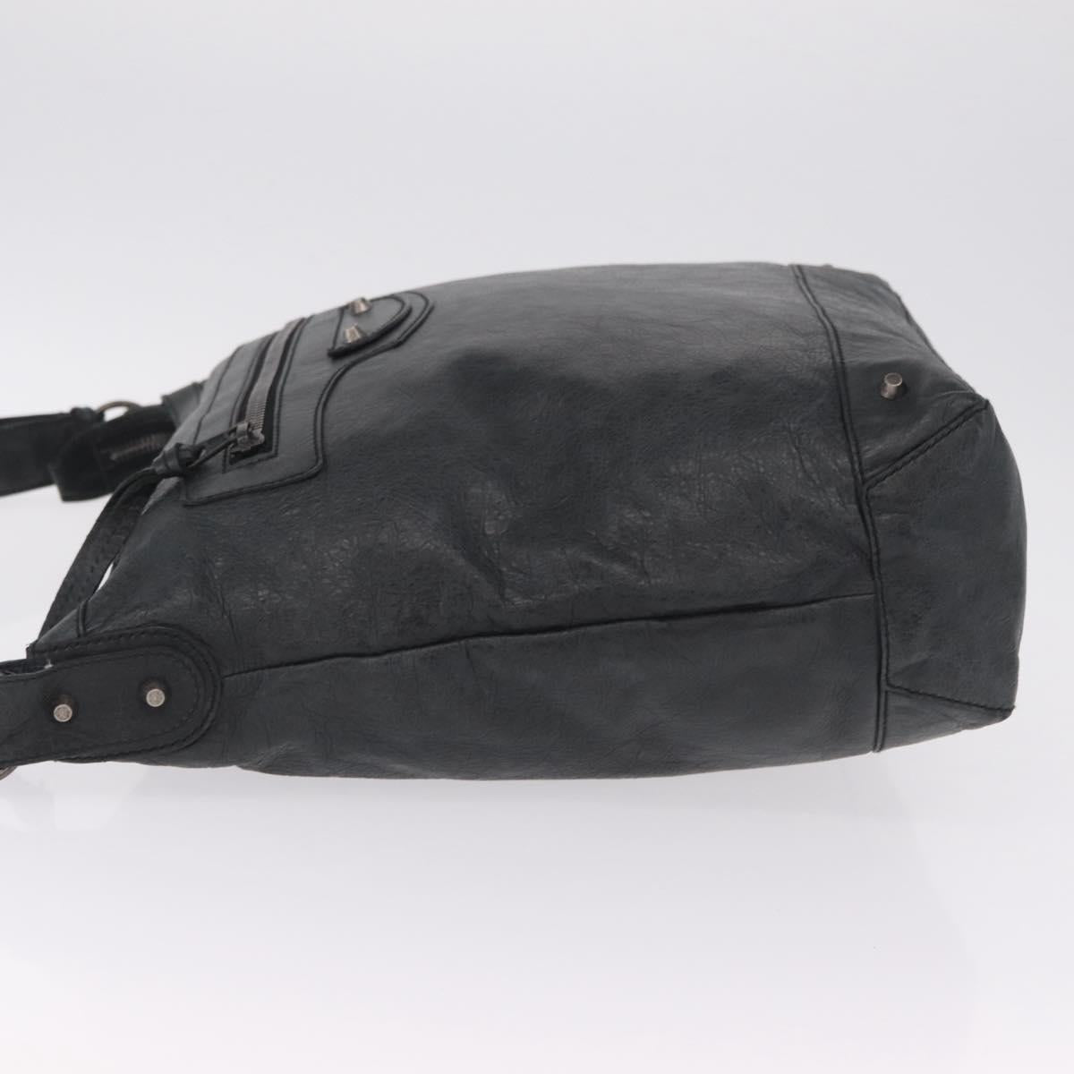 Balenciaga The Day Shoulder Bag Leather Black 223409 Auth mr3063A