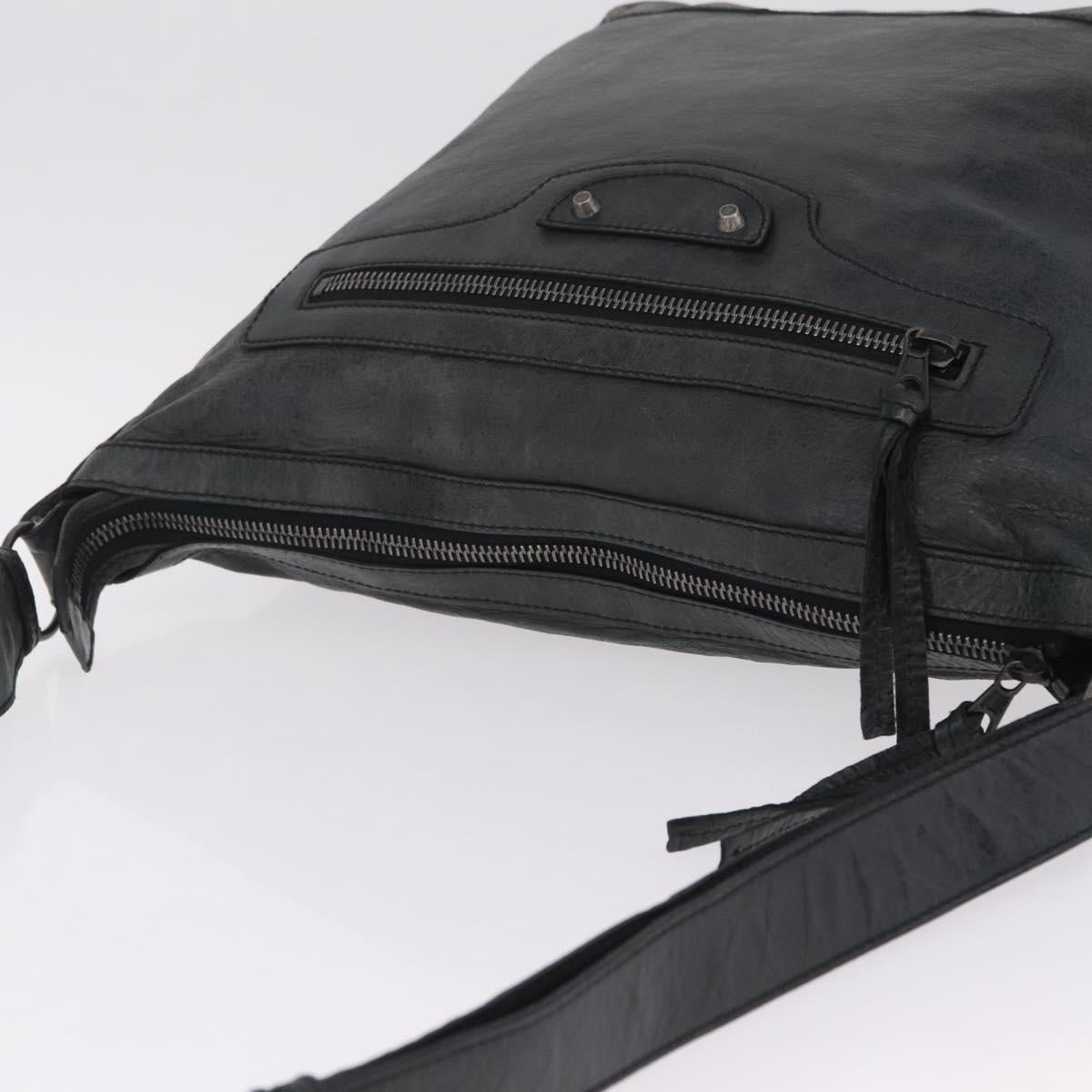 Balenciaga The Day Shoulder Bag Leather Black 223409 Auth mr3063A