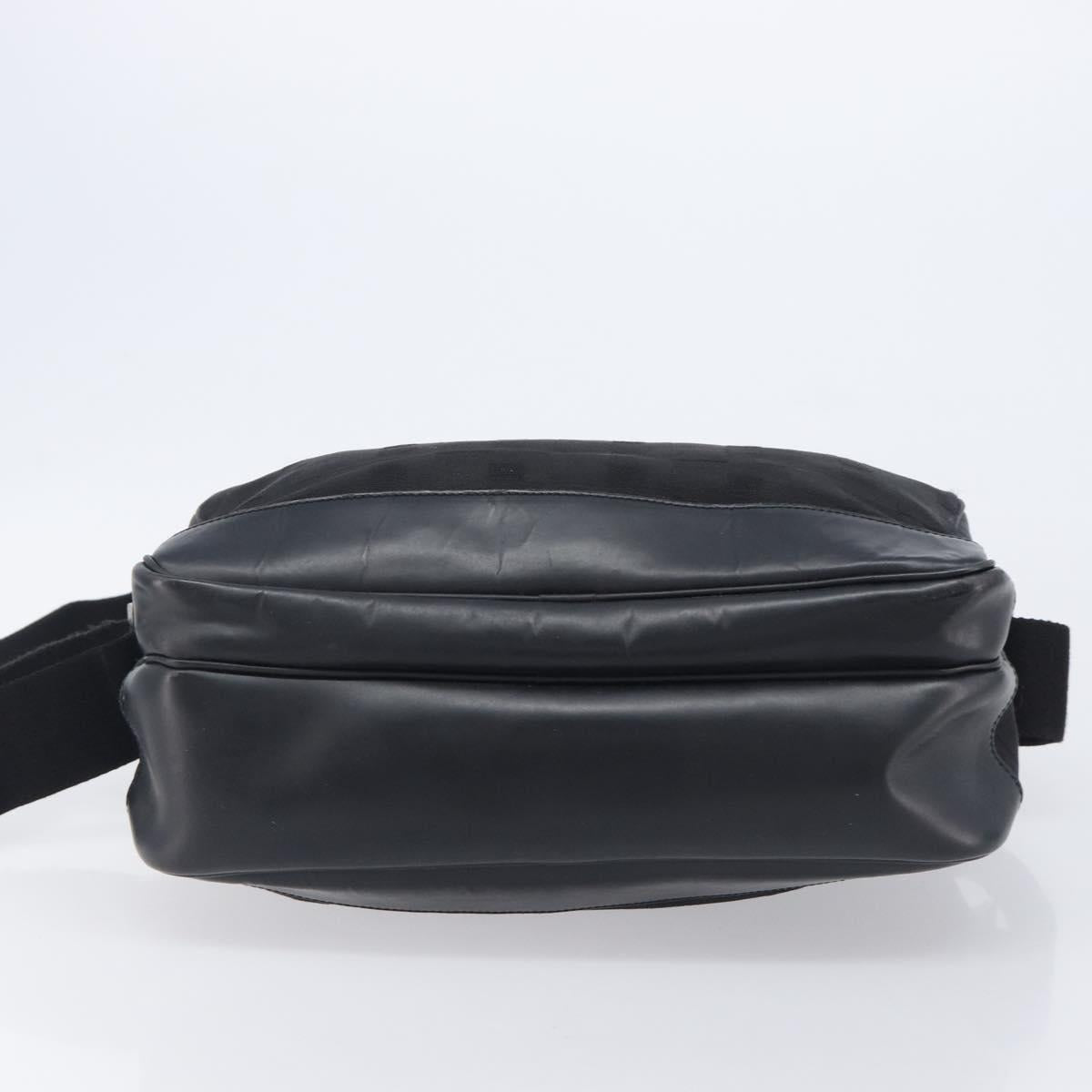 Bally Shoulder Bag Hand Bag Canvas PVC 2 Set Black Brown Auth mr3066
