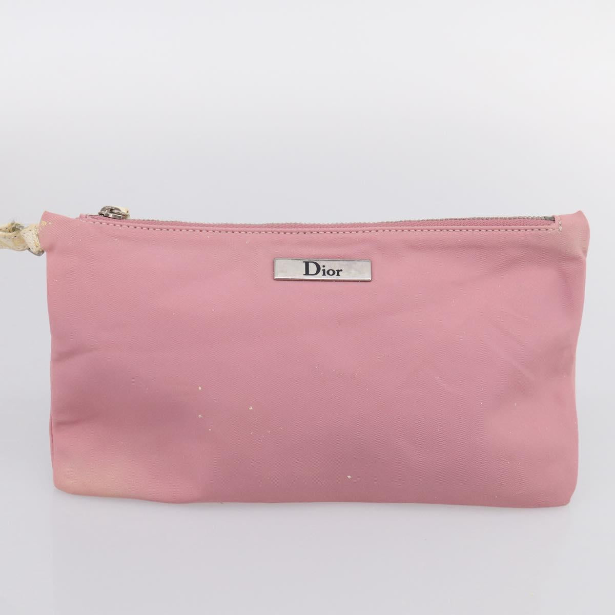 Christian Dior Hand Bag Vinyl Pink White Auth mr3071