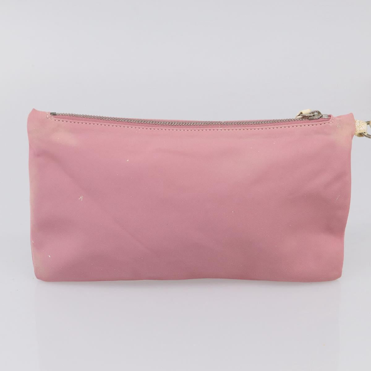 Christian Dior Hand Bag Vinyl Pink White Auth mr3071