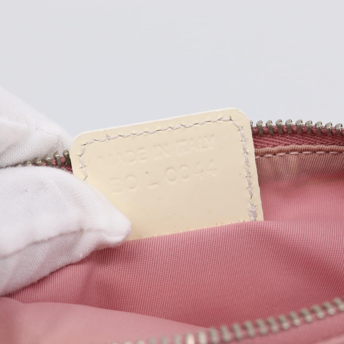 Christian Dior Hand Bag Vinyl Pink White Auth mr3071