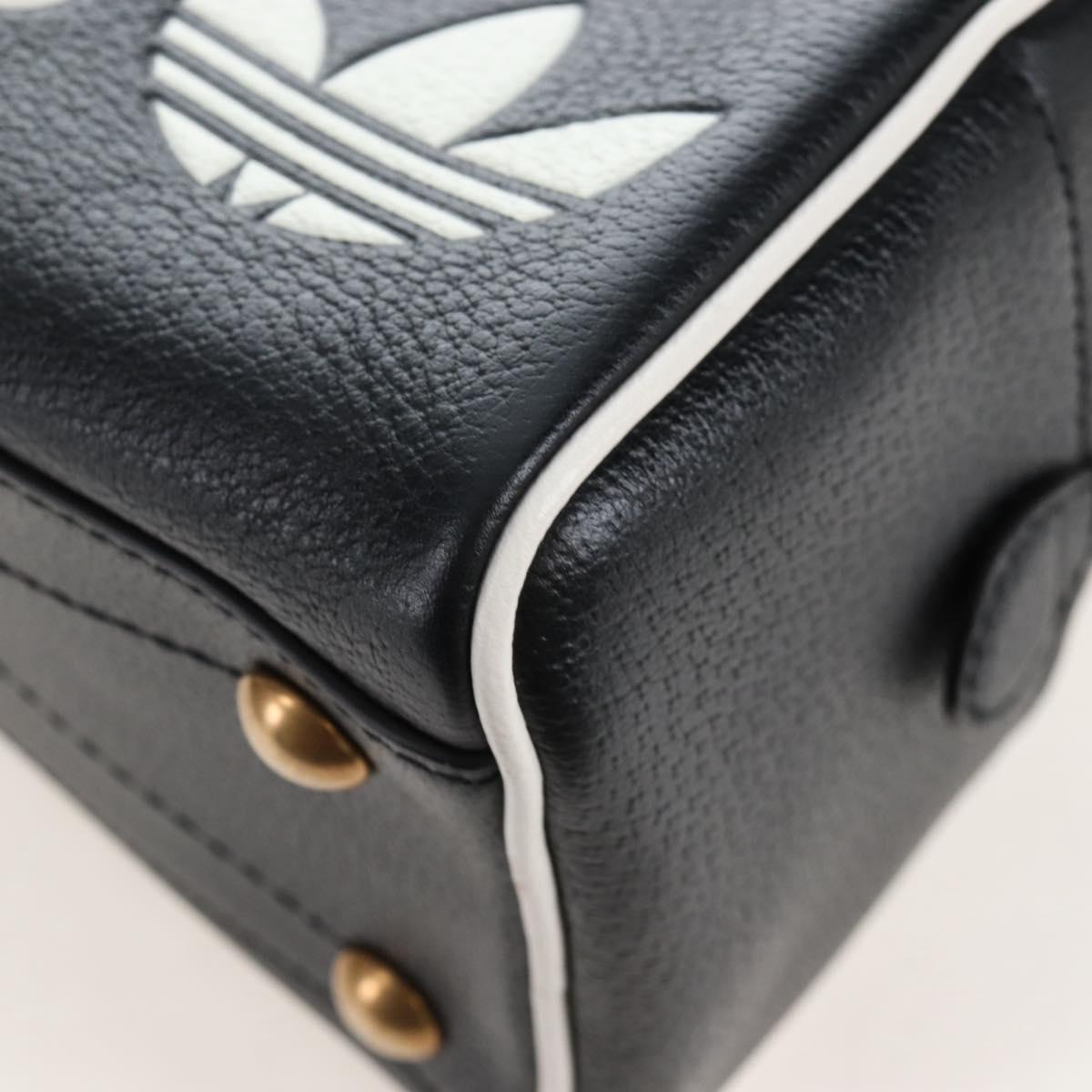 GUCCI Adidas Hand Bag Leather Black Gold Tone 702397 Auth mr3079V